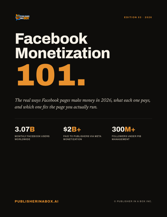 Facebook Monetization 101 free guide cover